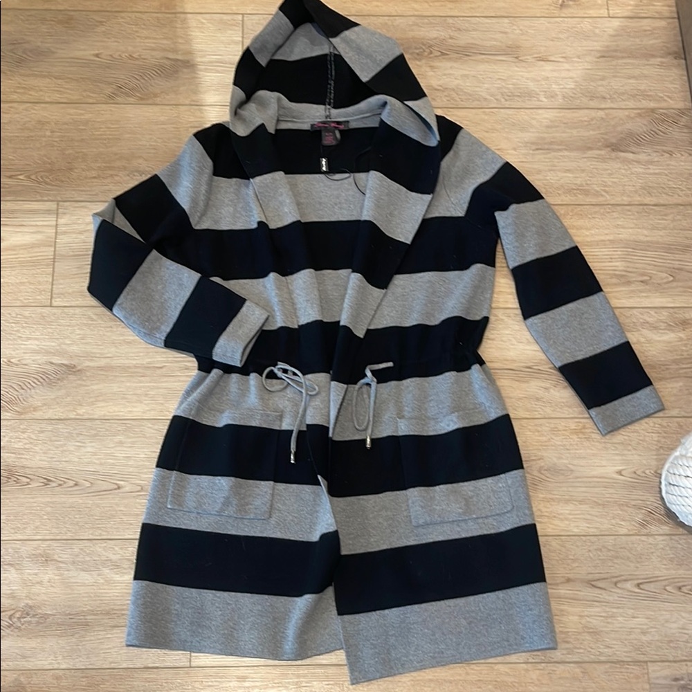 Elena Wang cinch waist hooded sweater